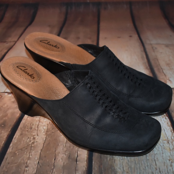 Clarks Shoes - Clarks Leather Mules Size 10